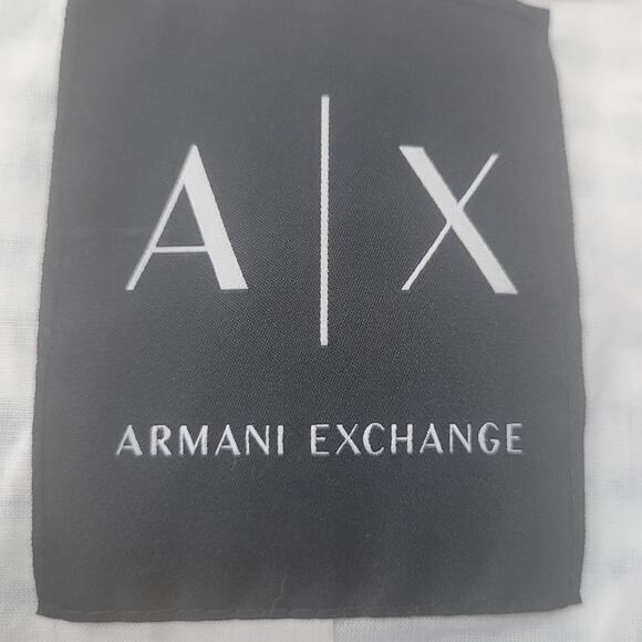Armani Exchange Womens Bold Linen Blazer Black White Size 2 - Picture 7 of 9
